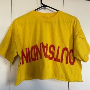 Altru Urban Outfitters Yellow Short Sleeve Crop T-Shirt